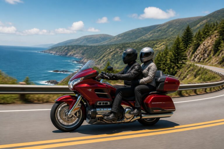 Voyage moto sur route panoramique