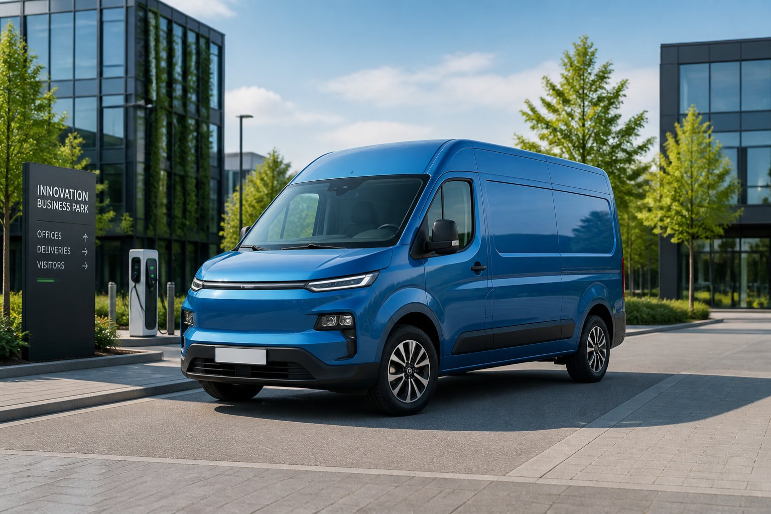 L'utilitaire électrique en 2026 : votre allié professionnel 2 Fourgon utilitaire electrique bleu moderne
